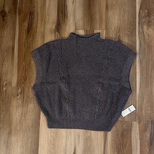 NWT Anthropologie Saturday Sunday Gray Knit Sweater Vest Size S